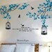 branches wall decal vinyl wall sticker baby decal nursery decor children room decal - Branch with Flying Birds and birdscage