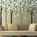 tree wall decal nursery wall decal baby wall decal office wall decal flying birds decal bedroom decal-6 Birch Tree with Colorful leaves