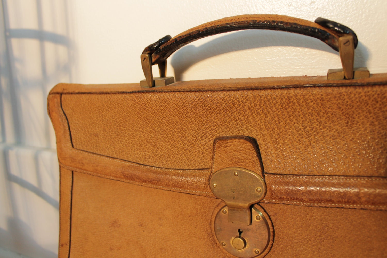 RESERVED FOR KC - Vintage Briefcase - Wild Boarhide - Exotic - by Michael Scott