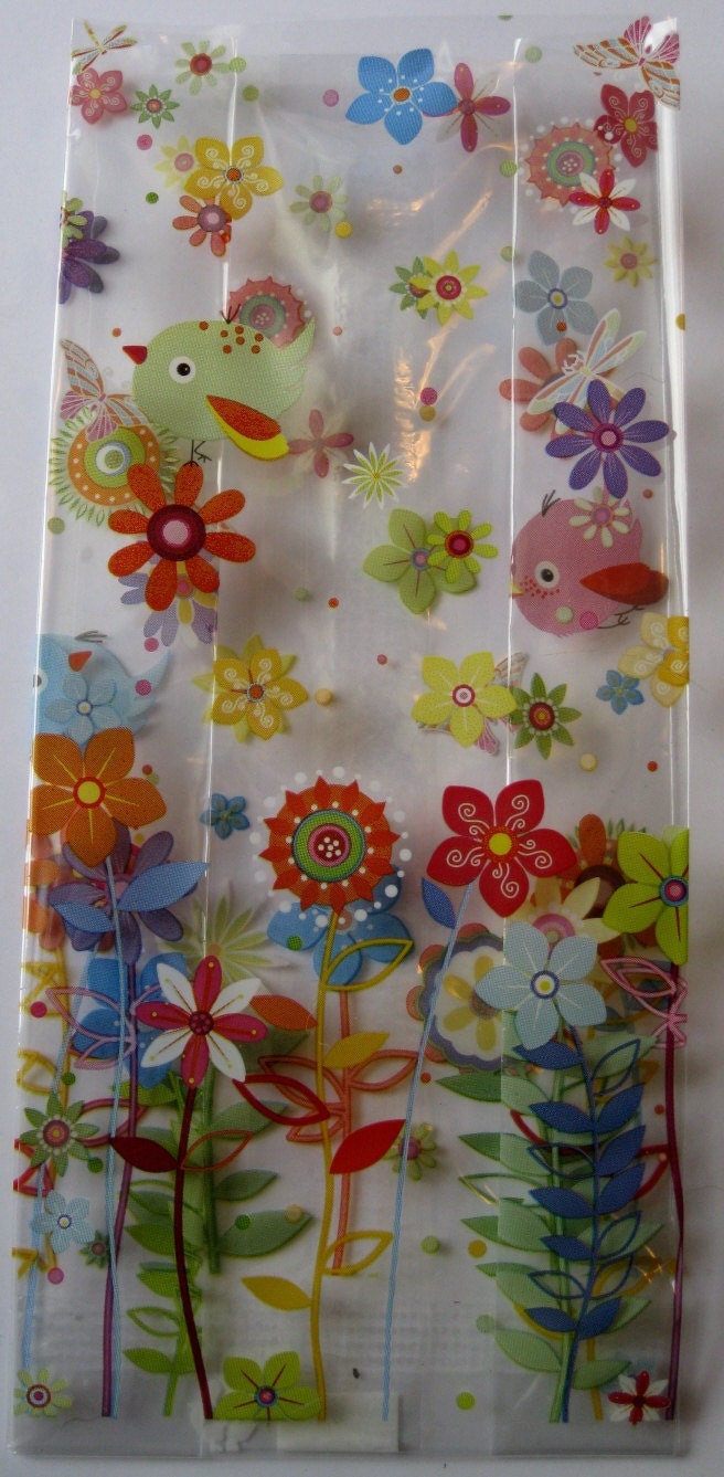 10 Printed SWEET TWEET CELLO Bags (3-1/2" x 2" x 7-1/2")