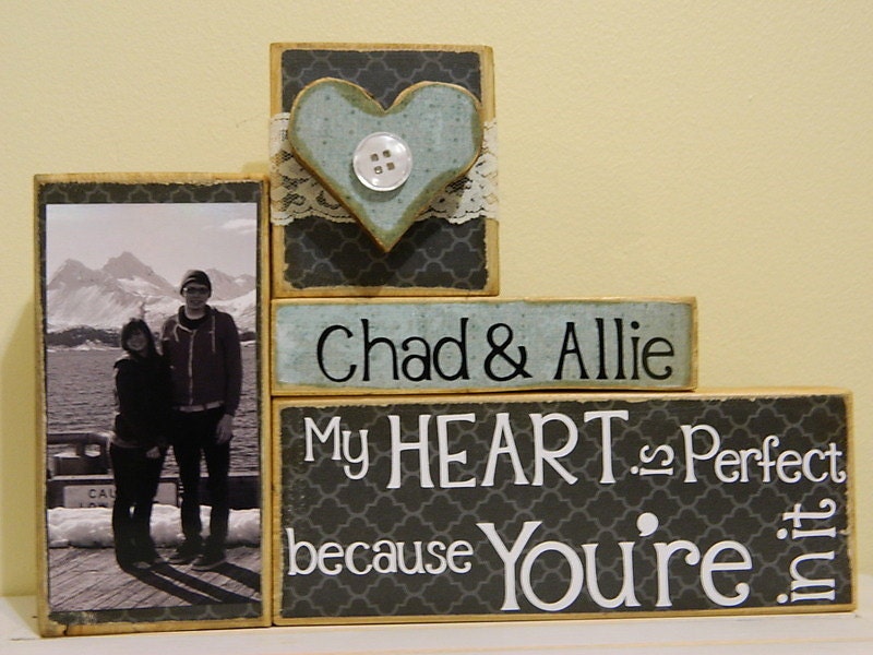 Personalized Wedding gift/Decoration My heart is perfect because you're in it wedding, shower, anniversary, Christmas