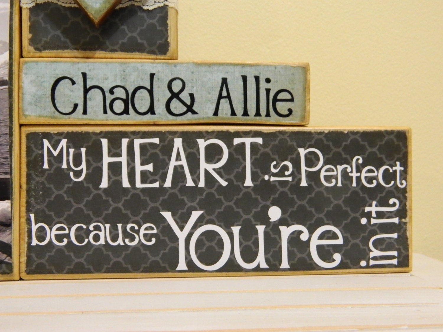 Personalized Wedding gift/Decoration My heart is perfect because you're in it wedding, shower, anniversary, Christmas