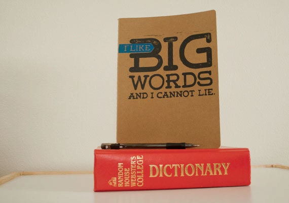 Gift for WRITERS - I like Big Words and I Cannot Lie NOTEBOOK Authors, Bloggers Journal - LINOCUT