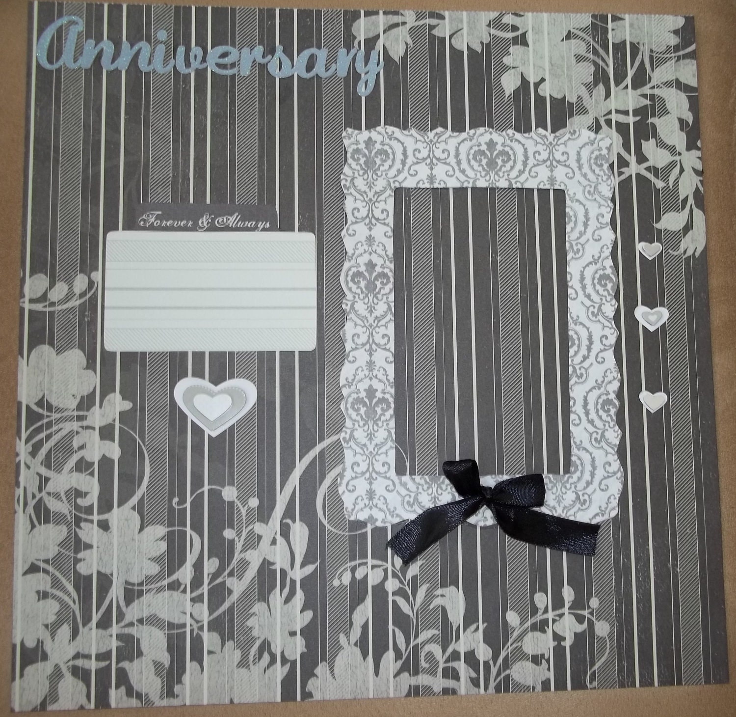 Wedding Anniversary 12x12 premade scrapbook page, Love, Romance, Photo, Reminisce, Memories, Marriage
