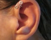 No Piercing Sterling Silver Handmade Helix Cuff Ear Cuff "Spiral Up" 1 Cuff