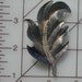 Silver Tone Leaf Pave Clear Diamond Rhinestones Brooch Vintage Pin