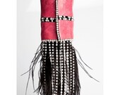 Pink Feather Leather Party Cuff  - Tickled Pink