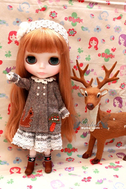 LAST SET - Girlish Forest Winter outfit set for Blythe - Blythe dress / Blythe outfit
