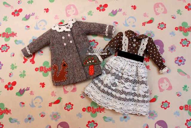 LAST SET - Girlish Forest Winter outfit set for Blythe - Blythe dress / Blythe outfit
