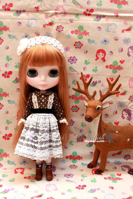 LAST SET - Girlish Forest Winter outfit set for Blythe - Blythe dress / Blythe outfit
