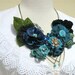 Sing the Blues Flower Bib Statement Necklace