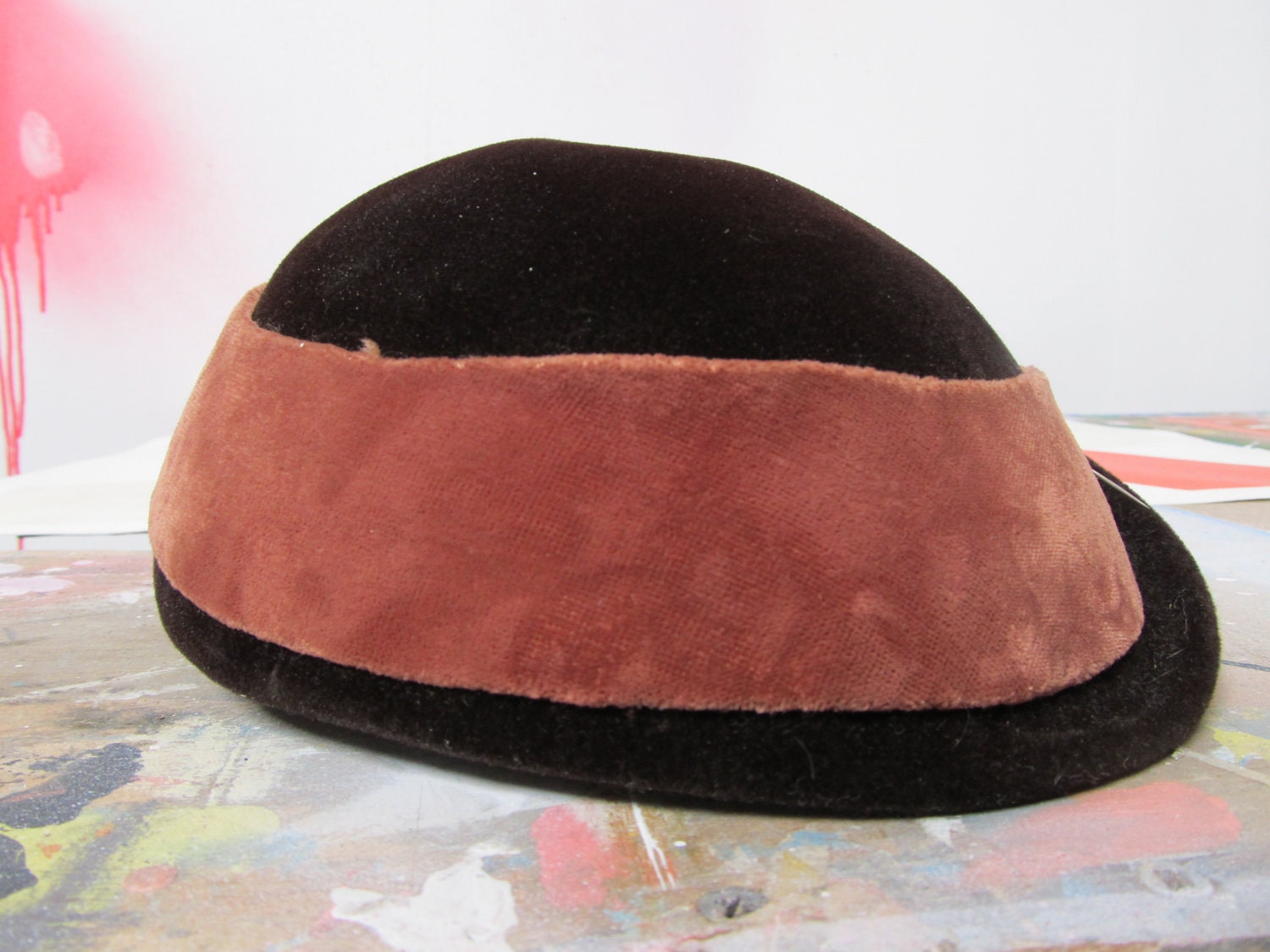 vintage french velvet hat