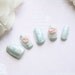Romantic Flora Fake Nail Set - Take me to the Aegean Sea