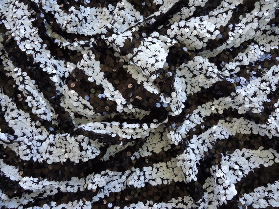 black and white sequin