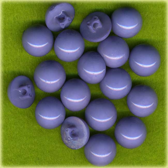 18 Vintage Denim Blue Plastic Sewing Buttons 1/2 inch 13mm Shiny Domes