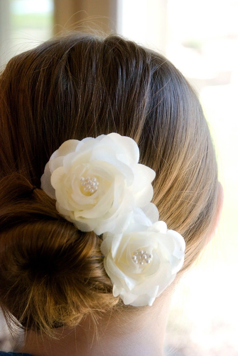 Ivory Wedding Hair Flowers clips Bridal Hair Flower Vintage Wedding Fascinator Bridesmaids Hair Rose Flower Wedding clips