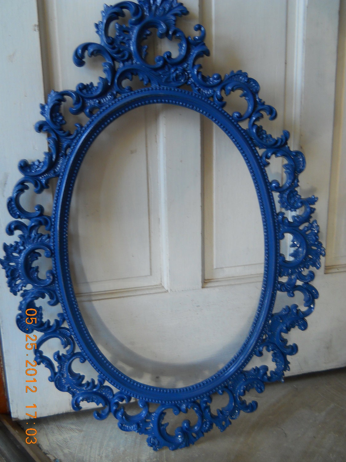 Vintage Deep Sea Blue Painted Baroque Large Frame Free Shipping