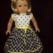 American Girl Doll clothes 18 inch doll dress from black and white polka dot fabric