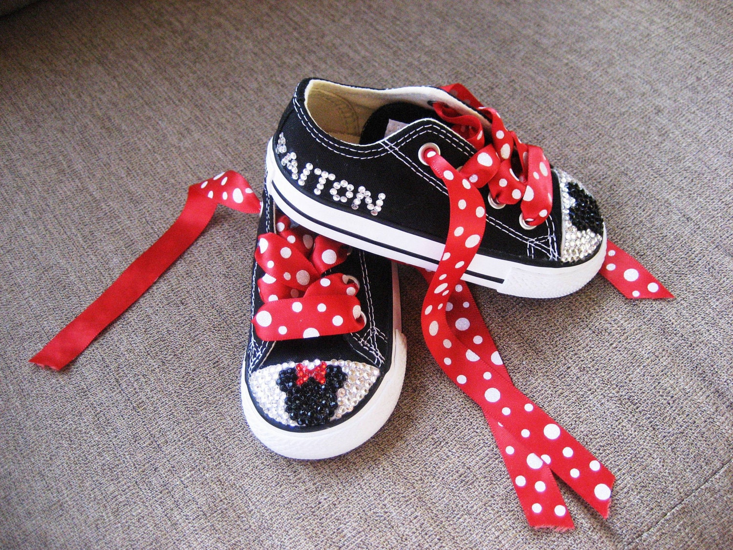 Converse Chuck Taylor All Star SWAROVSKI crystals BLING Minnie / Mickey mouse inspired