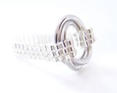 Silver Infinity Ring, Chainmaille Infinity Ring, Love Ring, Silver Beaded Ring, OOAK Ring, Classic Style Ring, Handmade by JeannieRichard