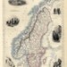 Old map of Sweden and Norway - Antique map print - Vintage map  Print - 16 x 22 "