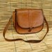 Vintage Lady's 1970's Natural Leather Shoulder Strap Bag