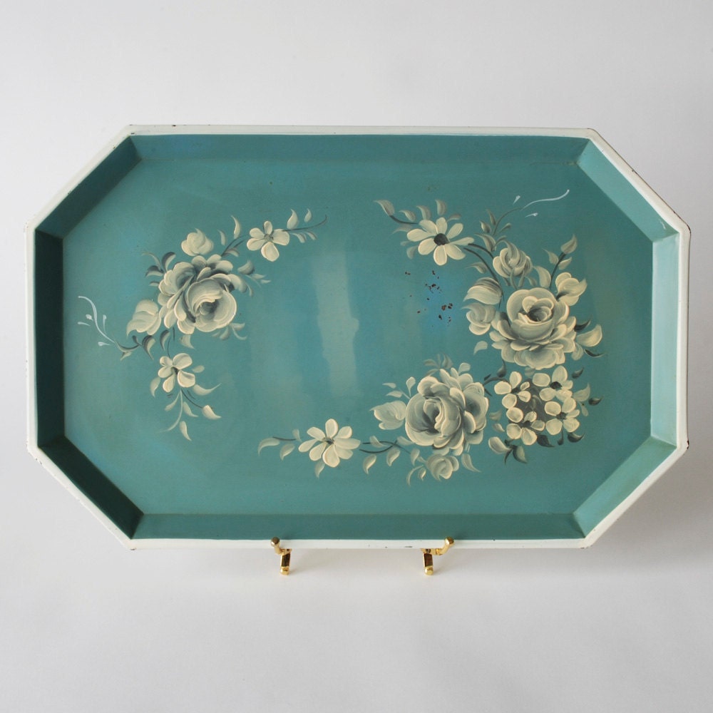 Vintage Toleware Serving Tray Nashco Products Small