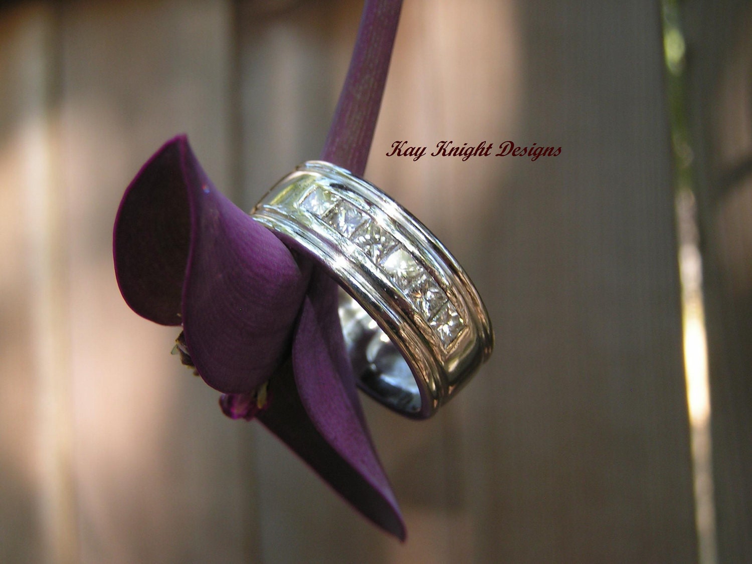 Men's platinum and diamond wedding ring by award winning designer Kay Knight Designs