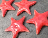Sea Star -handmade coral ceramic starfish pendant 9169