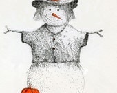 Snow Grandma ScareCrow - Fine Art Card
