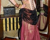 Swag Front Bustle Skirt in Solid Taffeta -- Custom Made in Your Size and Color Choice