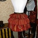 Ruffle Bustle Overskirt - 3 Layer, Sz. S - Russet, Brown, & Gold - Fits up to 37" Waist