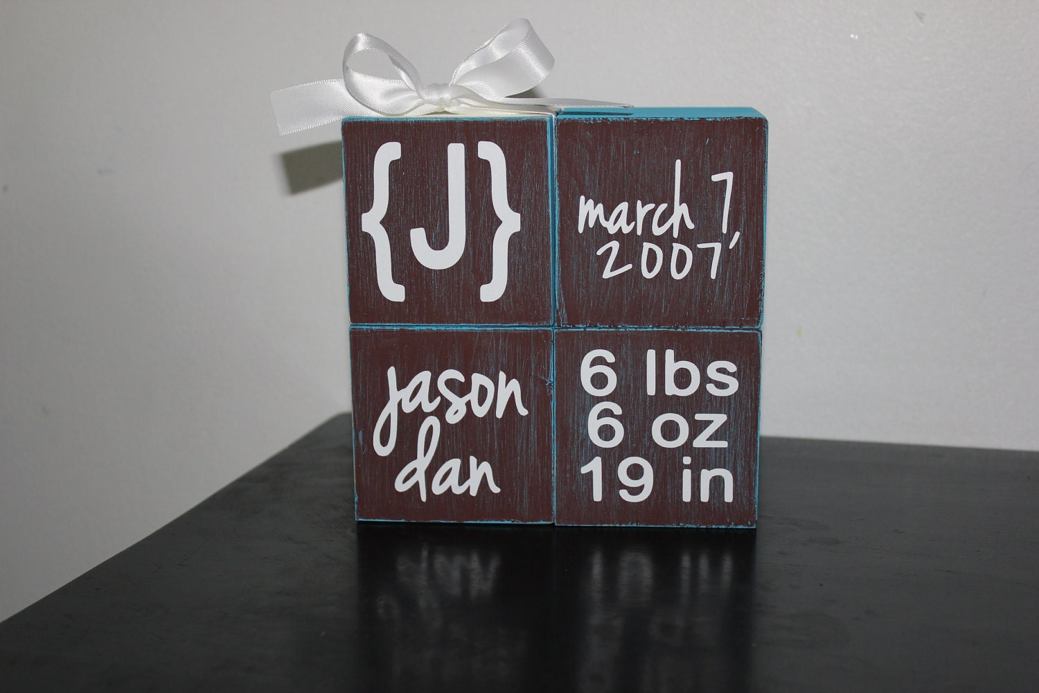 Wood Birth Announcement Blocks, Custom and Personalized