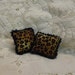 Leopard print pillows with beaded fringe trim dollhouse miniatures