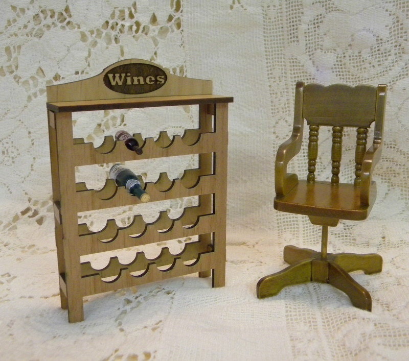 Wine Rack for bistro, store, bar or home dollhouse miniature