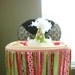 Ribbon Highchair Birthday Banner, Strawberry Shortcake party, Pink, Green and Red, 1st Birthday