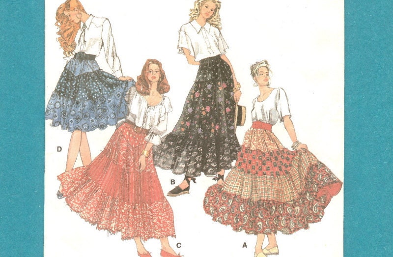 Simplicity 8624 Skirts Tiers Broomstick Crinkling XS to MED Uncut Free USA Shipping