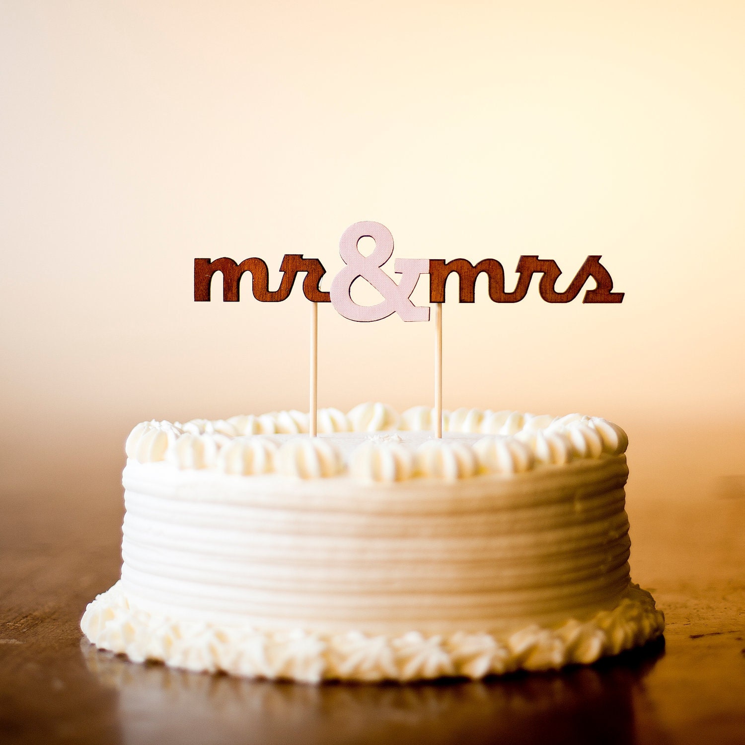 The Classic Wedding Cake Topper - Mr and Mrs - in Light Pink - Large - Ready to ship