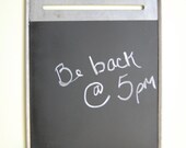 Charming Vintage Hanging Metal Chalkboard Message Center with Punched Heart Motif