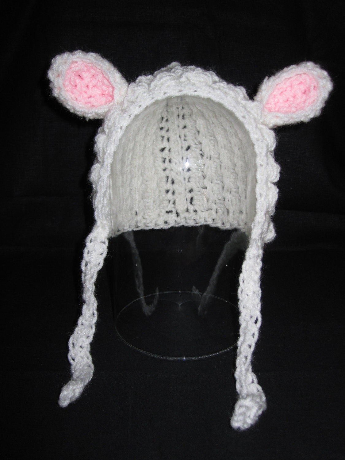 Crochet lamb bonnet- photography prop- made to order- newborn