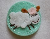 A Jumping Sheep Felt Hair Clip