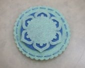 Felt Vintage Flower Hair Clip - Blue