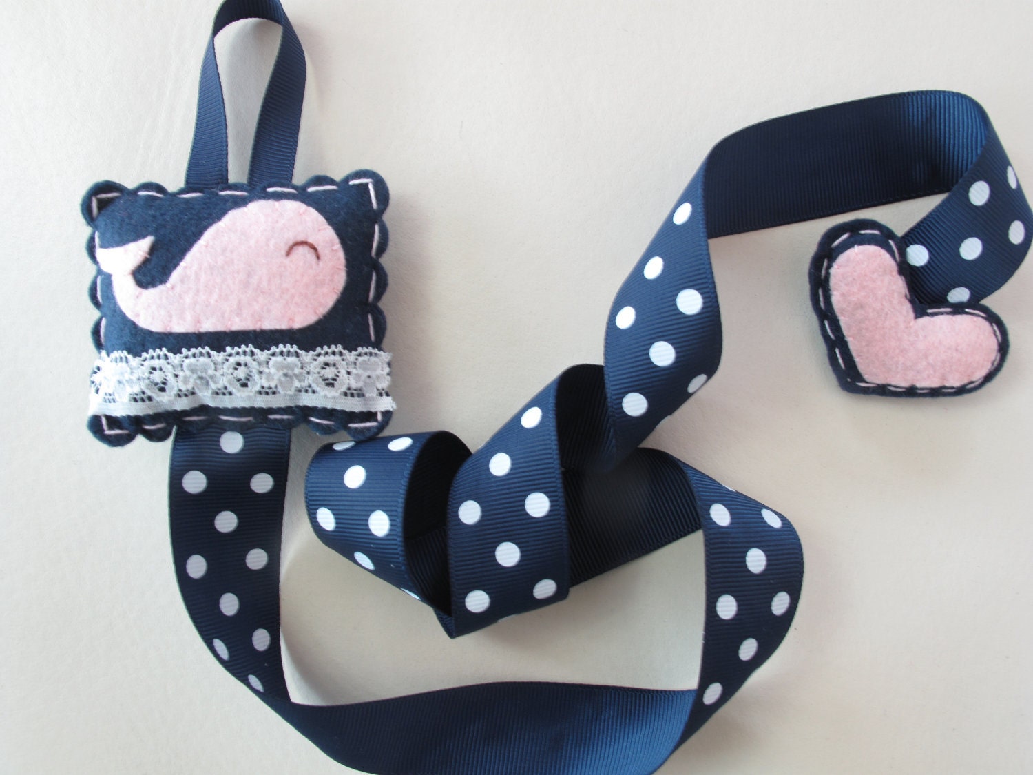 Felt whale Hair Clip Holder