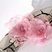 Set of 2 Light Pink Rose Bobby Pins With Brown Glitter Bead