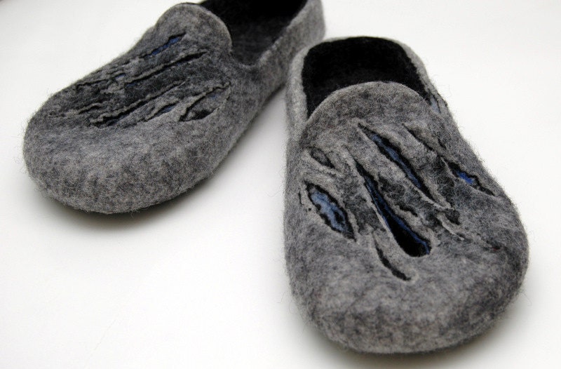 Gray Black Slippers for Him SPECIAL listing for Sheila