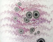 Bouquet & Tiger Eyes - Original Marbling Art, Hand Marbled Paper, The Original "Marbled Graphics"TM by Robert Wu