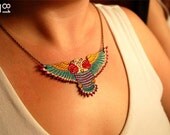 Day of the Dead Owl Leather Necklace
