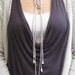 Long Necklace silver with lila agate