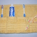 Terrycloth Toothbrush and Paste Travel Pouch in Sunny Yellow...great gift...free shipping