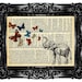 ELEPHANT & BUTTERFLY (3) Dictionary Print Upcycled Book Art Prints Vintage Book Page Vintage Book Print Buy 3 get 4th free